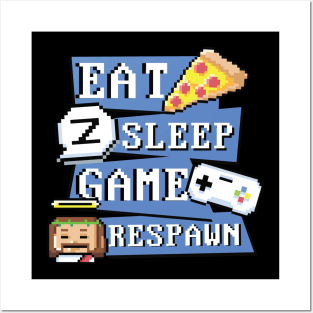 Eats Sleep Game Respawn Funny Gamer Merch Gift Idea for Birthday Posters and Art